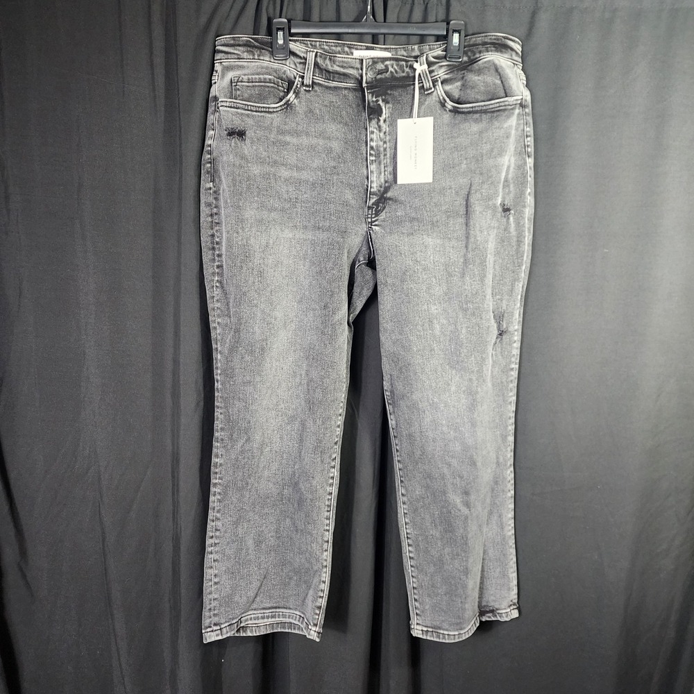 Flying Monkey Black‎ Label Distressed Straight Leg Jeans Faded Black 22W NEW